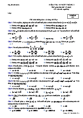 Kiểm tra 45 phút tháng 3 môn Toán 12